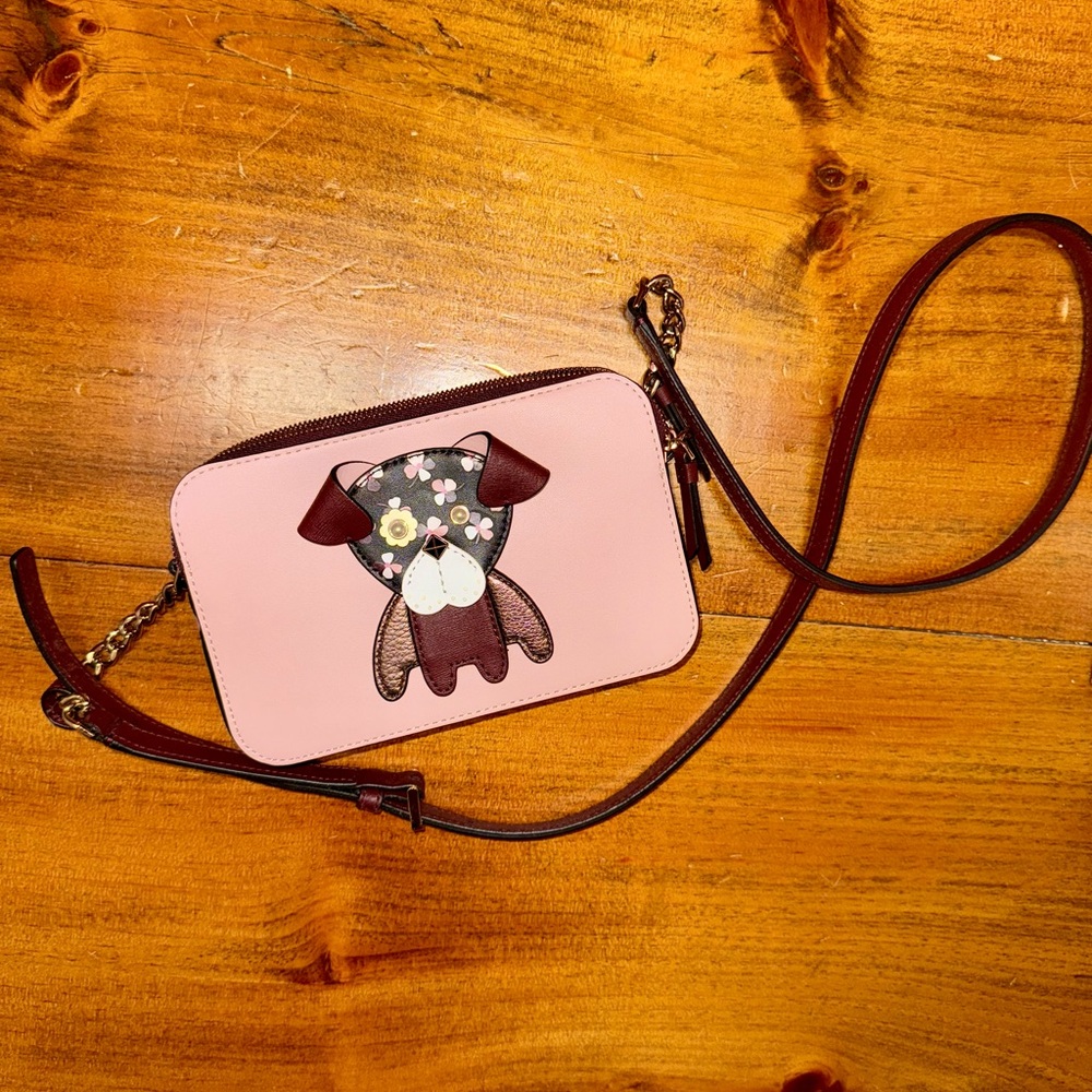 NWOT RARE Kate Spade Floral Pup Cherrywood Crossbody Bag ๐ - Picture 3 of 14